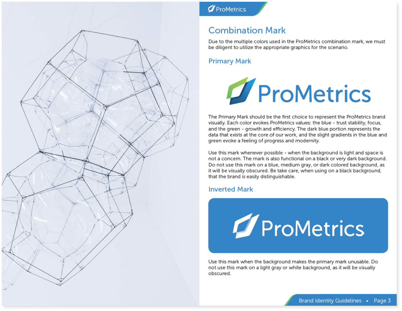 Brand identity guidelines: primary and inverted marks, with the rules for each